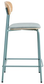 Set di 2 sgabelli da bar in colore blu-naturale (altezza seduta 66 cm) Adriana - Marckeric