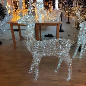 Renna luminosa 3D 600 lampadine led bianco freddo L 1.2 m x H 160 cm