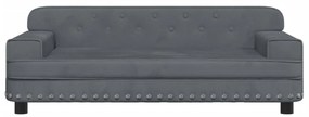 Divano per bambini grigio scuro 90x53x30 cm in velluto