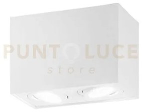 Plafoniera town bianca quadrata 2 luci attacco gu10 17,8x9,6x12,5cm