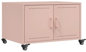 Tavolino rosa 68x50x43,5 cm in acciaio laminato a freddo