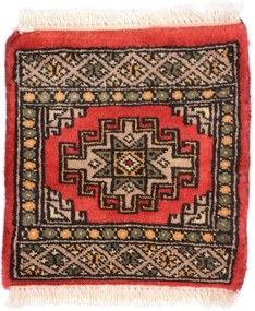 Bokhara Tappeto orientale 30 x 30 Verde (Pakistan) Annodato A Mano