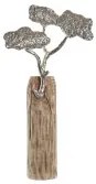 Statua Decorativa DKD Home Decor Tronco Argentato Albero Marrone Alluminio Coloniale Legno di mango (26 x 11 x 51 cm)