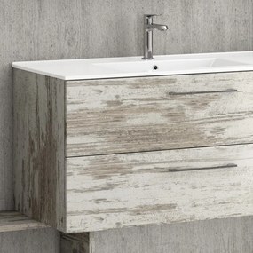Mobile bagno sospeso da 100cm con lavabo incasso in ceramica EL-100B - KAMALU