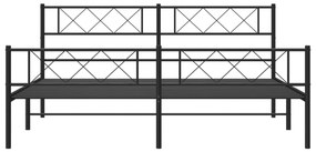 Giroletto con testiera e pediera metallo nero 200x200 cm