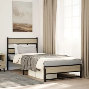 Giroletto Senza Materaso İn Metallo Rovere Sonoma 90x200 Cm /