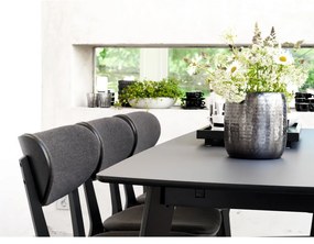 Sedia da pranzo in rovere nero con seduta grigio scuro Cato - Rowico