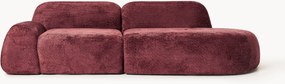 Chaise longue componibile 3 posti in teddy bouclé Wolke