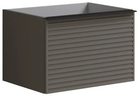 Mobile da bagno sospeso sotto lavabo L 60 x H 40 x P 45.5 cm grigio, 2 cassetti Pixel