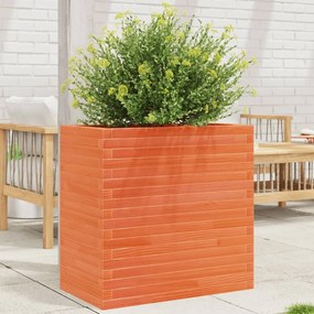 Fioriera Giardino Marrone Cera 70x40x68,5cm Legno Massello Pino /