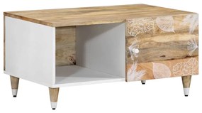 Tavolino Da Salotto 80x50x40 Cm Legno Massello Di Mango /