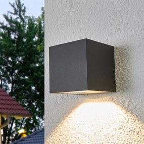 Lucande Merjem - applique LED da esterni in grigio scuro