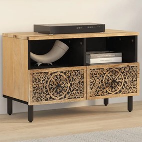 Mobile Porta Tv 70x33x46 Cm İn Legno Massello Di Mango /