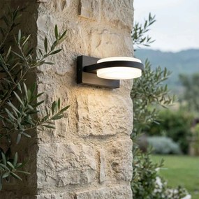 Applique LED 12W Circolare per esterni a Luce Diffusa IP54 Nera Colore Bianco Naturale 4.000K
