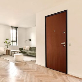 Porta blindata MASTER Stark L 80 x H 220 cm in melaminico noce, apertura spingere a sinistra, falso telaio incluso