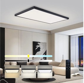 Brilagi-LED Plafoniera da bagno dimmerabile FRAME SMART LED/96W/230V IP44 nero + telecomando