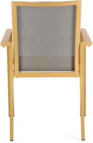 Sedia Da Esterno In Alluminio E Textilene Con Braccioli Konnor Senape Bizzotto