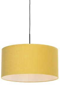 Lampada a sospensione moderna nera con paralume 50 cm giallo - Combi 1
