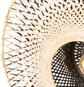 Lampada da parete intelligente in bambù 50 cm con spina incl. Wifi A60 - Rina