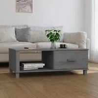 Tavolino Grigio Scuro 100x55x35 cm in Legno Massello di Pino