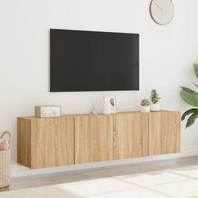 Mobili tv a parete 2pz rovere sonoma 80x30x41 cm