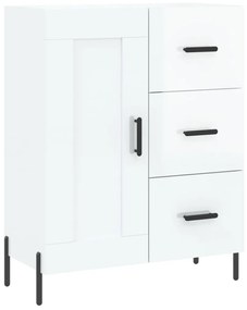 Credenza Bianco Lucido 69,5x34x180 cm in Legno Multistrato