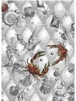 Meeres-Tapete Coquillage & Crustacés - Blanc