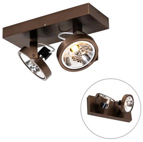 Faretto di design bronzo scuro 2 luci orientabile e inclinabile - Go