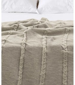 Copriletto in cotone beige per letto singolo 150x200 cm Trenza - Oyo Concept