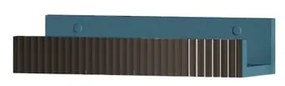 Mensola per bagno Niwa L 40 cm laccato opaco blu pacifico con vetro grigio carbone