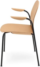 Sedie da pranzo in set di colore naturale con effetto rovere con braccioli/impilabili 2 pz Book – Gazzda