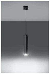 Lampadario nero in metallo Castro – Sollux