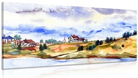Quadro su tela – Villaggio acquerellato