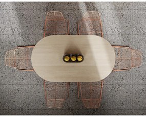 Tavolo da pranzo con piano in rovere decorato in colore naturale 100x180 cm Lago - TemaHome