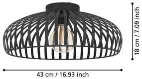 Eglo 900721 - Plafoniera MOGANO 1xE27/40W/230V diametro 43 cm