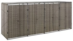 Copribidone Quadruplo Grigio 274x80x117 Cm İn Polyrattan /