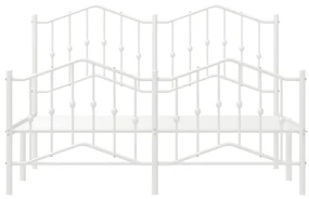 Giroletto con testiera e pediera metallo bianco 140x190 cm