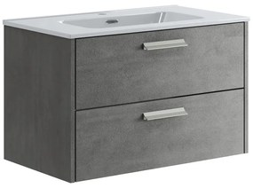 Mobile sottolavabo e lavabo Panama cemento H 50 x P 45.5 cm 2 cassetti