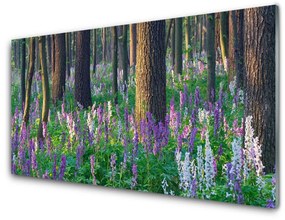 Quadro su vetro acrilico Natura dei fiori della foresta 100x50 cm