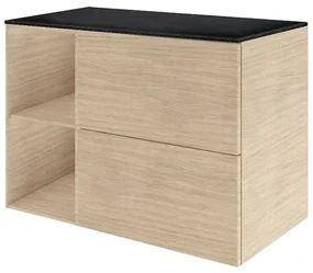 Mobile da bagno sotto lavabo SENSEA Neo Line rovere naturale/ardesia L 60 x H 65 x P 48.5 cm, lavabo non incluso