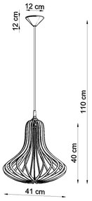 Lampadario a sospensione con filo ELZA 1xE27/60W/230V