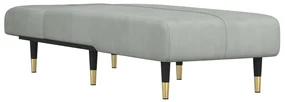 Chaise longue in velluto grigio chiaro