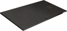 Piatto doccia in resina Strato nero L 120 x L 80 x H 2.5 cm opaco effetto pietra