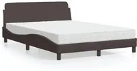 Letto con Materasso Marrone Scuro 140x200cm Tessuto 3208407