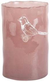 Vaso rosa in vetro (altezza totale 15 cm) Bird On Branch – PT LIVING
