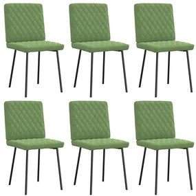 Sedie Da Pranzo Girevoli 6 Pz Verde Chiaro İn Velluto /