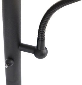 Lampada da terra classica nera con oro e luce di lettura - Retro