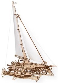 Ugears - Puzzle meccanico in legno 3D Barca a vela Merihobus trimarano