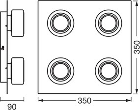 Osram - Plafoniera da bagno a LED ORBIS FLAME 4xLED/5,5W/230V IP44 bianca