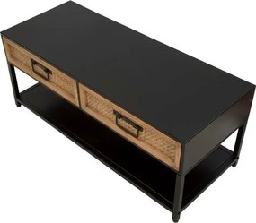 Mobile TV nero/di colore naturale in metallo 95x38x38 cm Hanoi – Mauro Ferretti